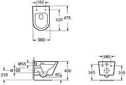 Ambassador Унитаз Ritz подвесной белый с сиденьем микролифт – фотография-12